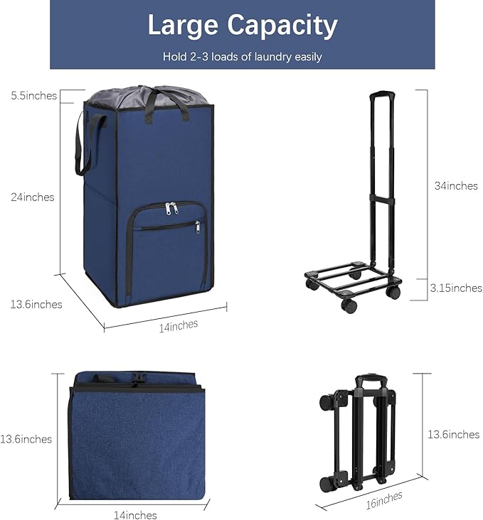 Bukere Extra Large Rolling Laundry Basket
