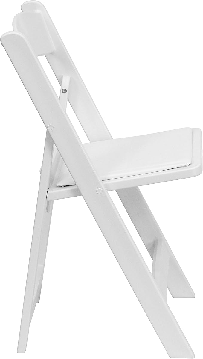 Flash Furniture Hercules™ Series Folding Chair - White Resin - 1000LB Weight Capacity Comfortable Event Chair - Light Weight Folding Chair