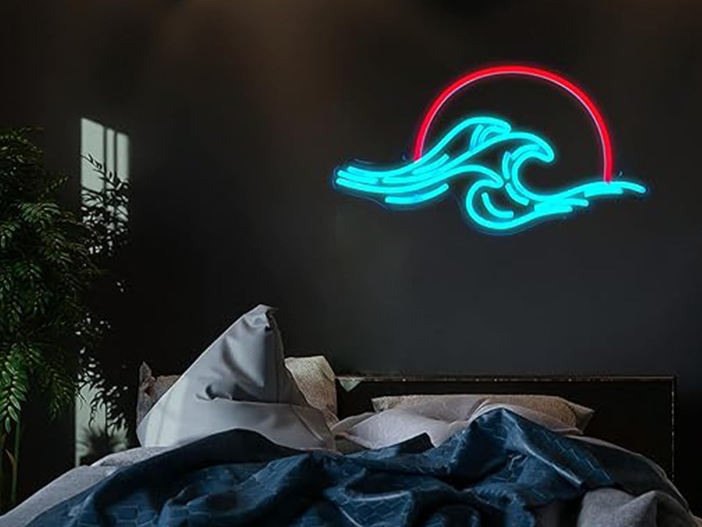LED Decorative Lights USB Mountains Sunrise Sunset Led Neon Signs Home Decoration Wall Art Holiday Gift Brightness Adjustable 16.5''x11.8''