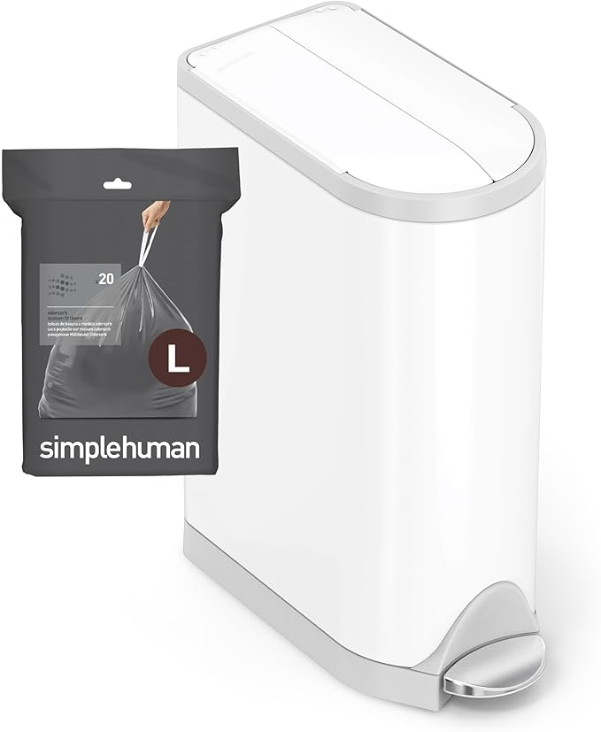 simplehuman Code L 40 Count, Genuine Custom Fit Liners, Drawstring Trash Bags