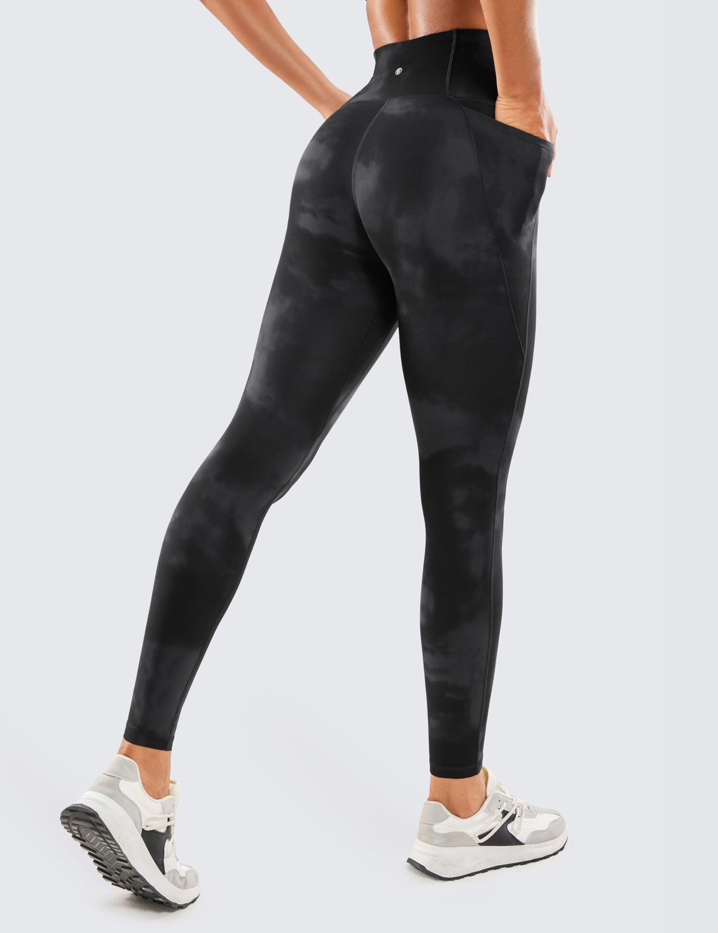 CRZ YOGA Womens Butterluxe Workout Leggings 28 Inches - High Waisted Gym Yoga Pants with Pockets Running Buttery Soft