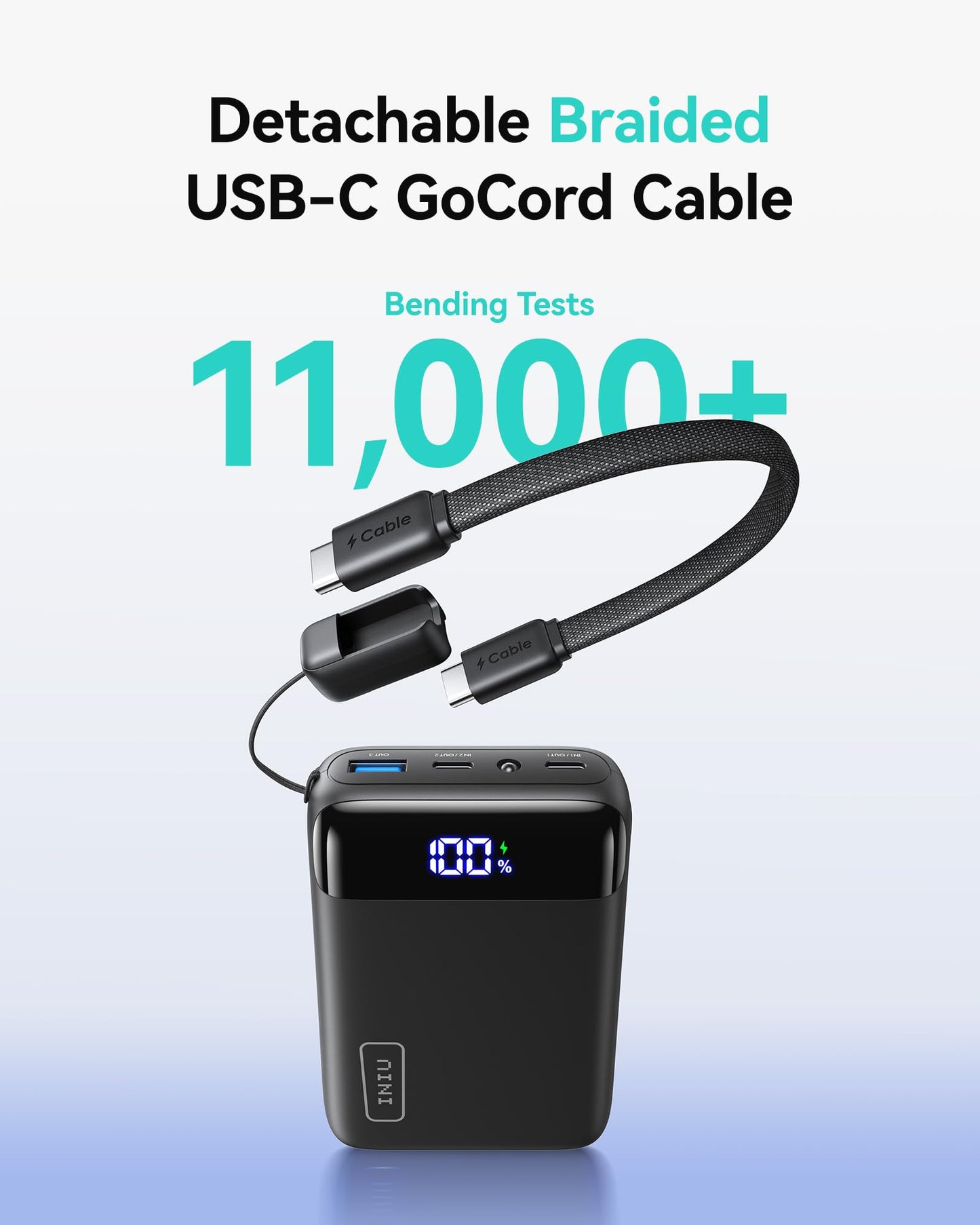 INIU Portable Charger, Smallest 22.5W 20000mAh USB C in & Out Power Bank Fast Charging, PD 3.0+QC 4.0 LED Display Phone Battery Pack Compatible with iPhone 17 16 15 14 Pro Samsung S24 Google iPad etc