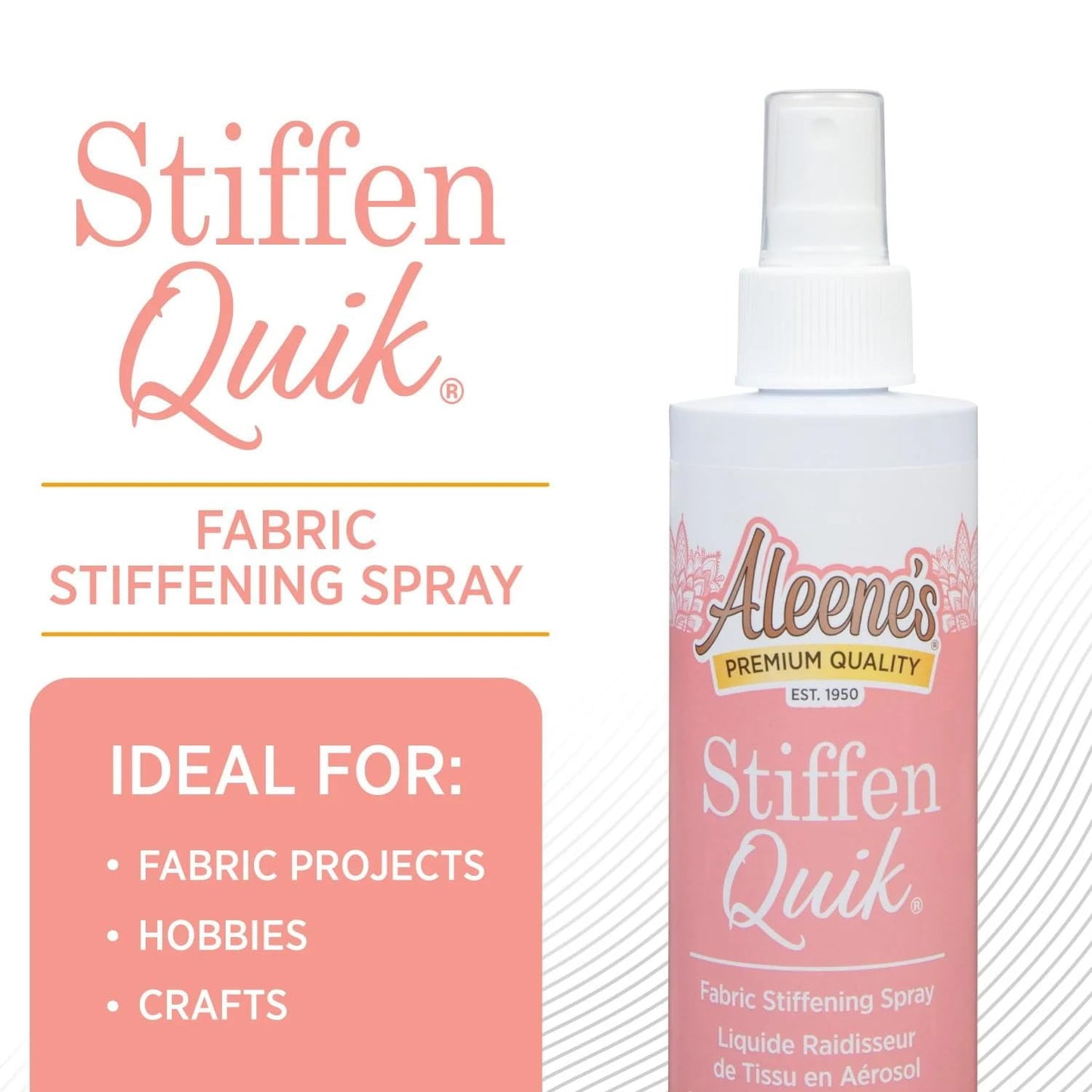 Aleene's 15581 Stiffen-quick Fabric Stiffening Spray (8oz),transparent, 236 ml