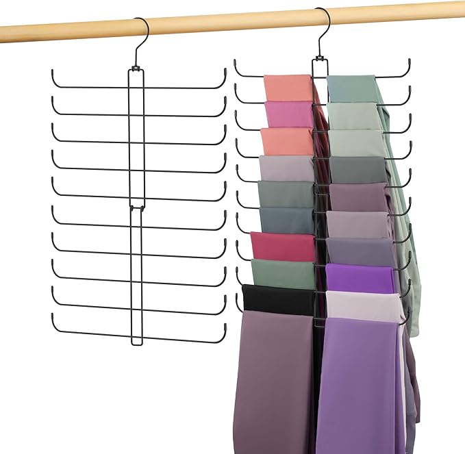 Leggings Hangers for Closet, Metal Yoga Pant Legging Organizer Holds 20 Leggings
