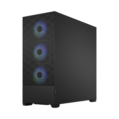 Fractal Design Pop XL Air RGB Black - Tempered Glass Clear Tint - Honeycomb Mesh Front – TG side panel - Four 120 mm Aspect 12 RGB fans included – E-ATX High Airflow Full Tower PC Gaming Case