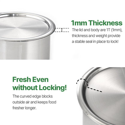 EVERSTEN CaKE 5PCS Stainless Steel Food Storage Containers With Lids 5PCS Canister Set Kitchen Appliances Dishwasher Safe Premium South Korea