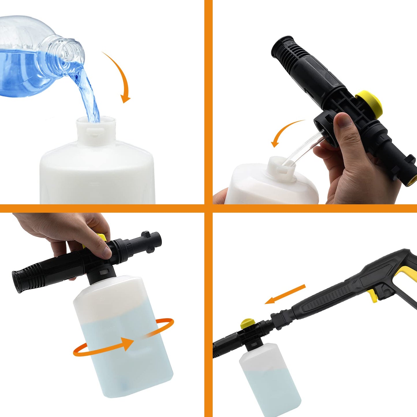 Fai Top 750ML karcher Snow Foam Lance Cannon Pressure Washer Soap Car Foamer Wash Adjustable Sprayer Jet Bottle Nozzle for karcher K2 K3 K4 K5 K6 K7
