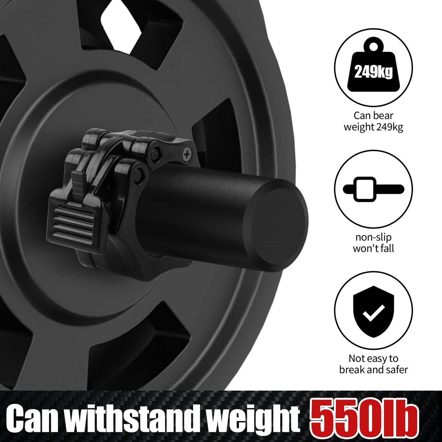 GreenBean 2PCS Olympic Adapter Sleeve 11.8" with Olympic Barbell Clamps 2", Converts 1" Standard Weight Plate Posts to 2" Olympic Weight Plate Posts, Removable end Cap