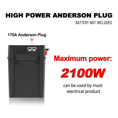 Battery Box Power Center with USB and Anderson Plug, Group 24-31 12V Waterproof Smart Battery Box for Marine, Boat, Trolling Motor, Outdoor Camping, RV (BM001)