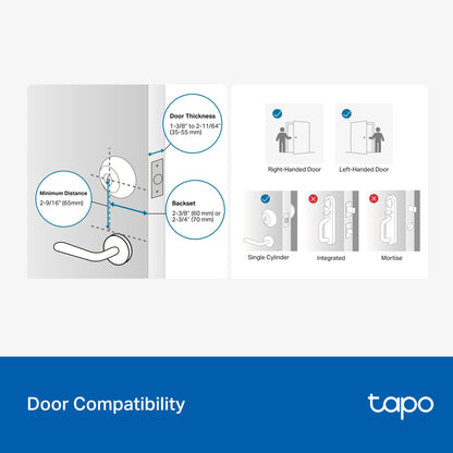 TP-Link Tapo Smart Door Lock, Deadbolt | Keyless Entry, Fingerprint Recognition, Touchscreen Keypad & in-App Monitoring with Scheduled Access | 1-Year Rechargeable Battery | BHMA Grade 2 | Tapo DL110