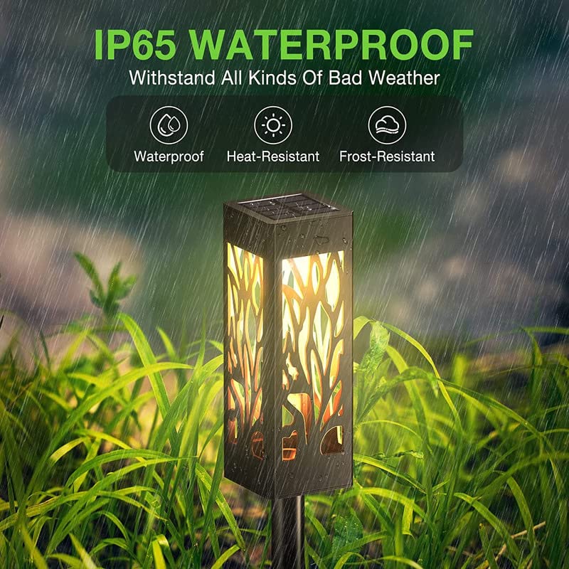 WdtPro Solar Lights Outdoor Garden, 6 Pack Garden Lights Solar Powered Waterproof with Warm White LED Lights, Solar Garden Ornaments Outdoor for Patio, Yard, Pathway Dusk to Dawn Auto On/Off