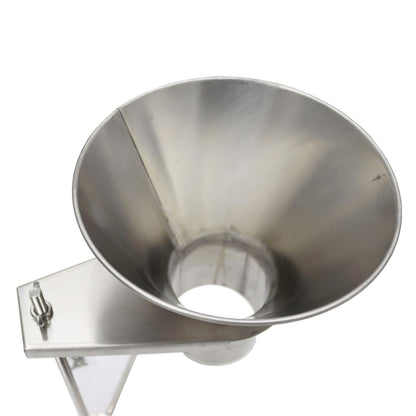 INTBUYING Stainless Steel Feeding Hopper Funnel with Stand Food Grade Kitchen Funnel Hopper for Powder Paste Liquid and Granule Manual Filling 8 cm