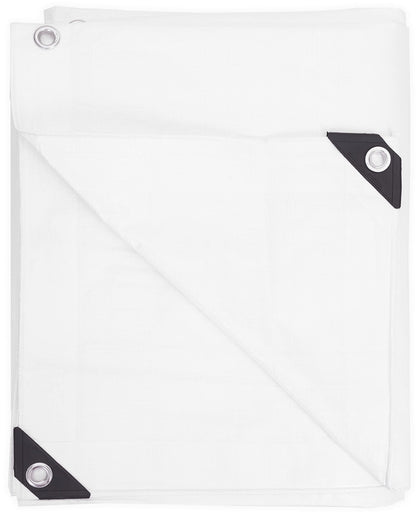 Kotap 24 x 30 Ft. Heavy-Duty Protection/Coverage Tarp, Superior Weave for Greater Longevity 8-mil, Multi-Use, Waterproof, White, 1-Pack (TRW-2430)