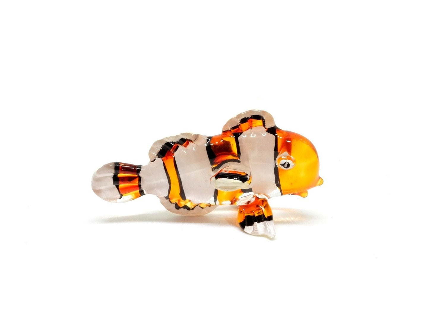 Handmade Mini 2" Clownfish Nemo Fish Figurine Art, Cool Stuff, Miniature Animals, Home or Garden Decor Gift Ideas