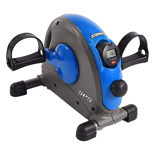 Stamina Mini Exercise Bike with Smooth Pedal System - Portable Pedal Exerciser - Cardio Equipment Fitness Bike - Stationary Bike for Home Workout - Blue