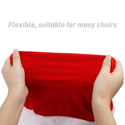 CCINEE 1 Set of 2 PCS Red Hat Dining Chair Slipcovers，Christmas Chair Back Covers Kitchen Chair Covers for Christmas Holiday Festival Decoration