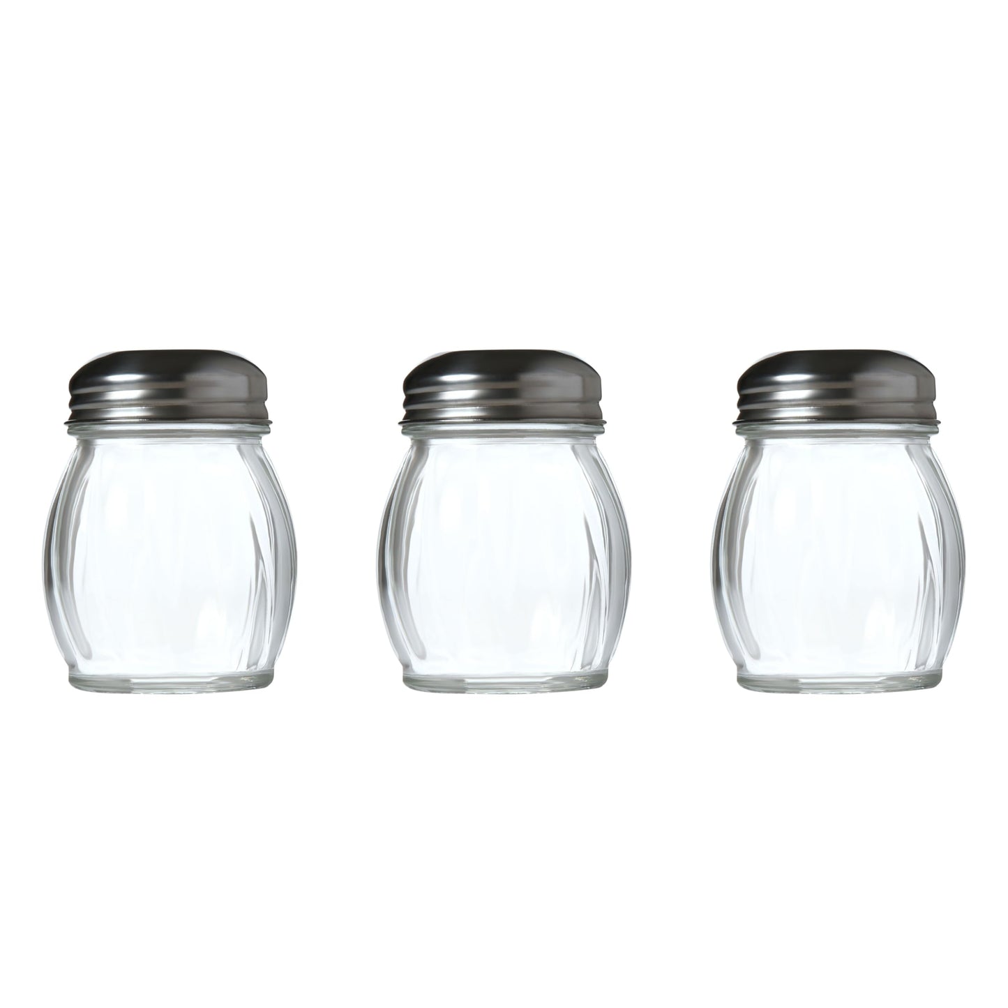 Servette Home 4.75 Ounce Round Glass Spice Jar with Metal Shaker Lid (Set of 3)