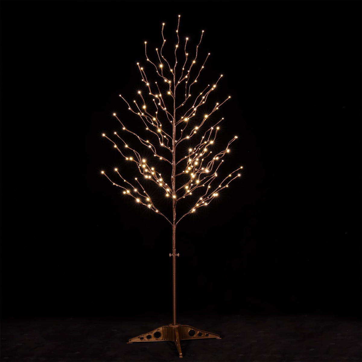 TYBEEU 5ft Star Light Tree with 216 Warm White LEDs for Holiday Decor - Dimmable, UL Certified, Waterproof - Ideal for Indoor and Outdoor Decoration
