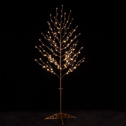 TYBEEU 5ft Star Light Tree with 216 Warm White LEDs for Holiday Decor - Dimmable, UL Certified, Waterproof - Ideal for Indoor and Outdoor Decoration