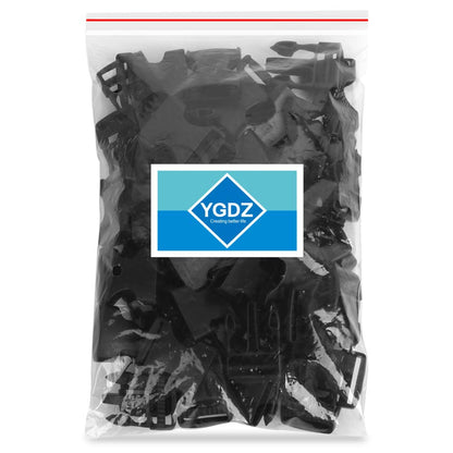 YGDZ 1 Inch Buckles, 30 Pack Plastic Quick Release Parachute Buckles for Backpack Strap Webbing Belt, Black