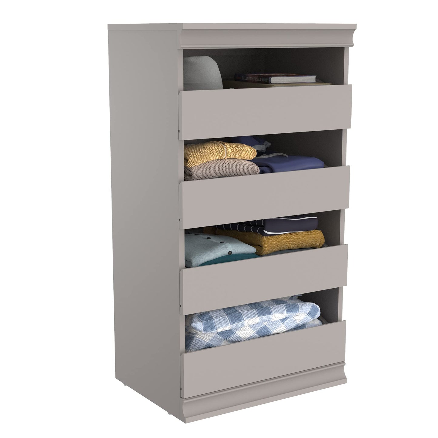 ClosetMaid 4598 Modular Storage Stackable Unit with 4 Drawers, Taupe & 4609 Modular Storage Stackable Shoe Shelf Unit, Taupe