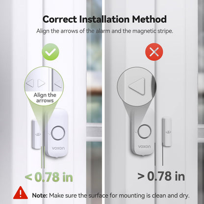 Door Alarms for Kids Safety, VOXON Window Alarm Door Alarm for Home Security Personal Security Window Alarms Sensor Burglar Door Alarm for Pool, Cars, Sheds, Caravans DIY Kit Pack of 2