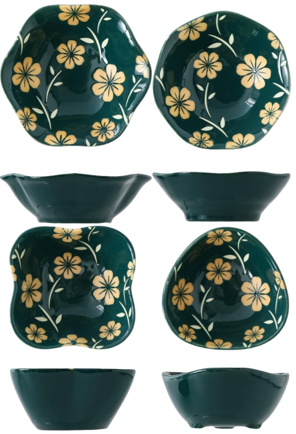 yaocoral 4 Pack 3 oz Cute Japanese Sakura Soy Sauce Dish Small Dipping Sauce Bowls Ceramic Sushi Dipping Bowls for Sushi,Side Dish,Ketchup,Dips,Condiment,Snack,BBQ Party
