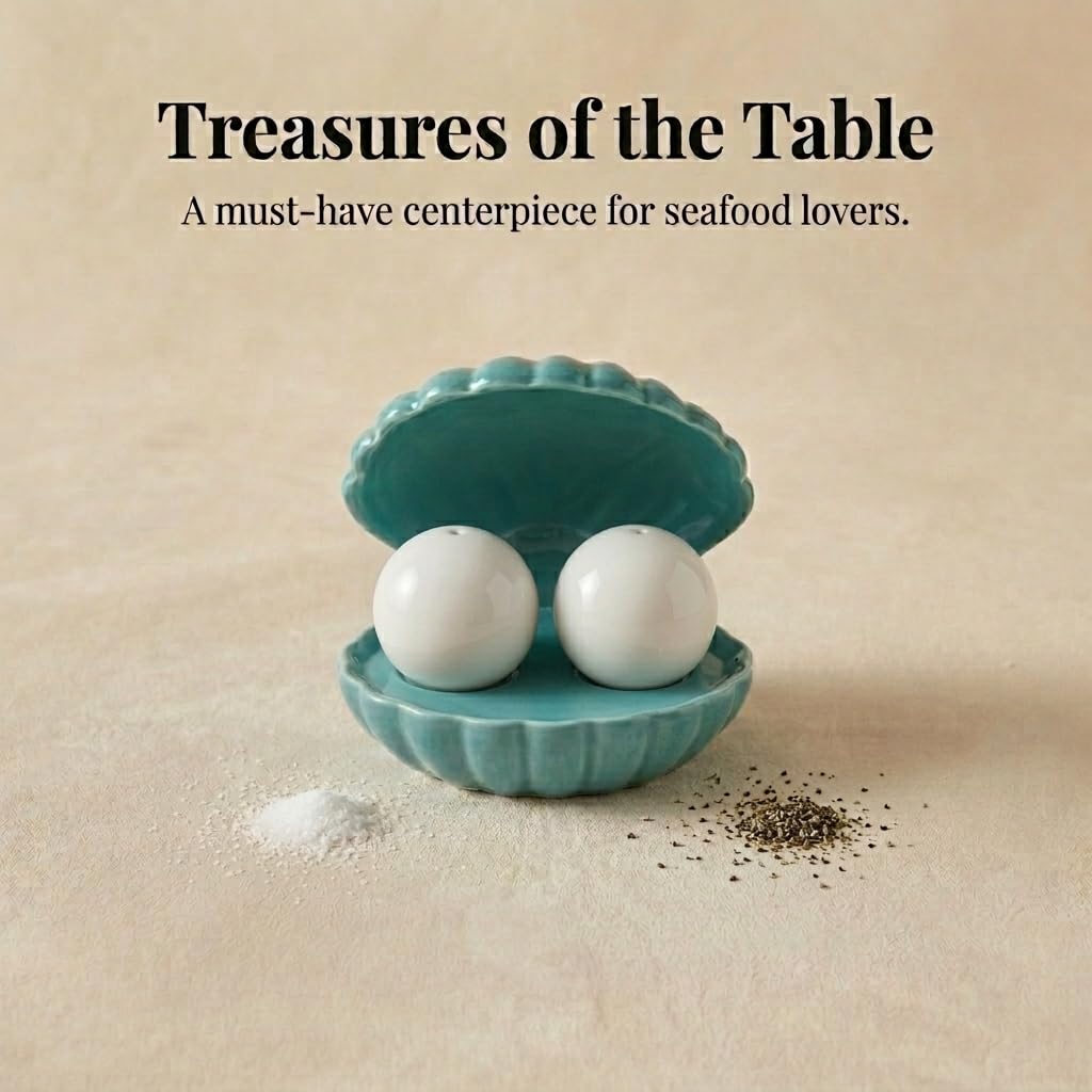 The Bridge Collection Novelty Oyster Salt and Pepper Shaker 3 Piece Set