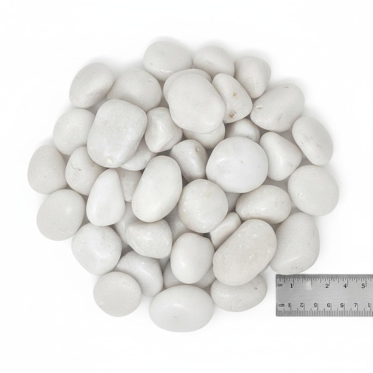 Midwest Hearth Decorative Polished White Stones, 1 to 2 Inch Natural River Pebbles, Vase Filler, Succulent, Fairy Garden, Flower Arrangement, Landscaping, Eco-Friendly, Non-Toxic, 5-lb Bag
