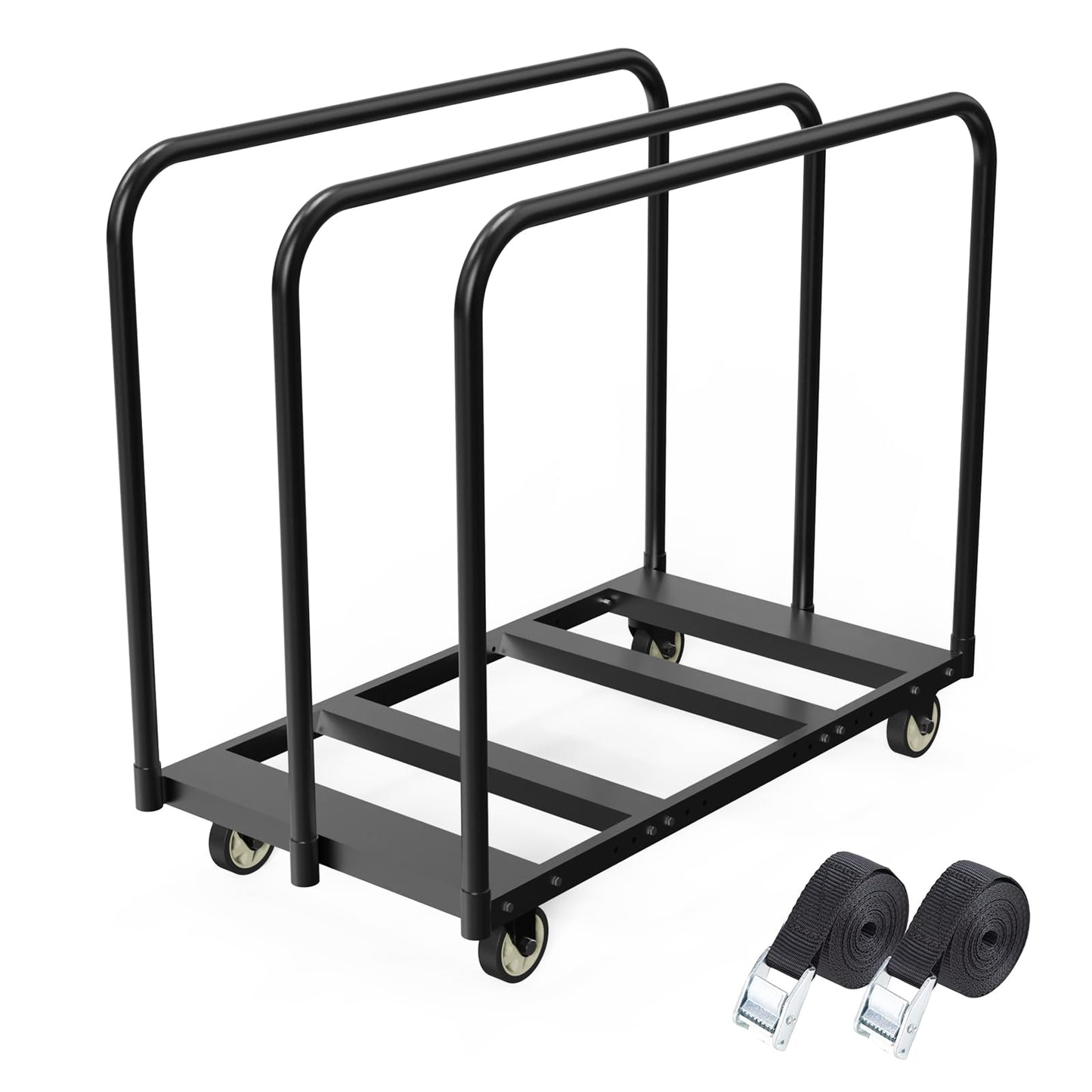 Folding Table Cart, Table Dolly with Swivel Caster Transport 6-8PCS Rectangular,Round Folding Tables 24In Width Panel Cart Have 3 Pole for Separating Area&Detachable Design Easy to Through Doorway