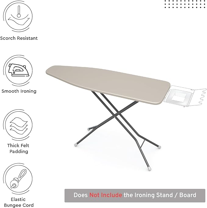 Encasa XO Ironing Board Cover and Pad 54"x15" - 4mm Felt Large Iron Board Cover