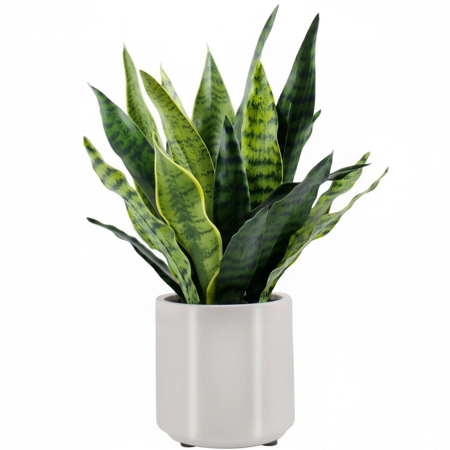 BTHM DSGN Artificial Sansevieria Plant Fake Snake Plant in Plastic Pot, 22" Tall Real Touch Fakes Plants for Home Decor Indoor, Lifelike Succulent Like Plant for Office Bedroom Living Room-Green
