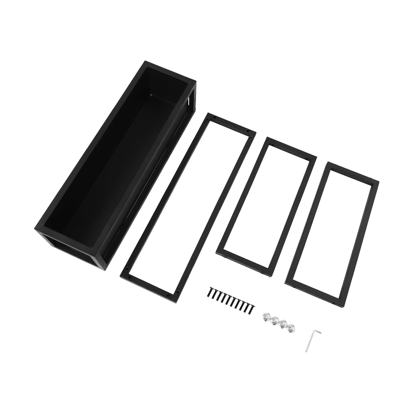 SanyingYZ Metal Tall Rectangular Planter,28" H/14 H Black Outdoor Planter Box with Drainage Holes and Adjustable Balancing Feet for Plants, Flowers, Gardens (28" H)