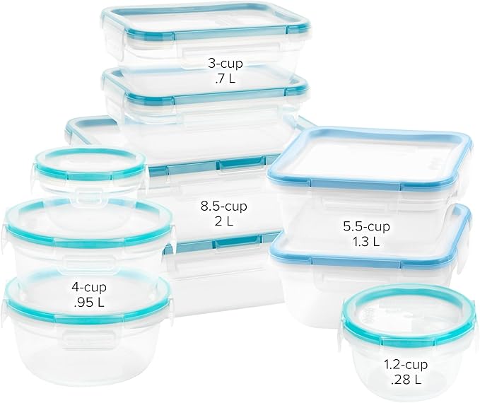 Snapware Plastic Total Solutions Food Storage Containers Set, Airtight &