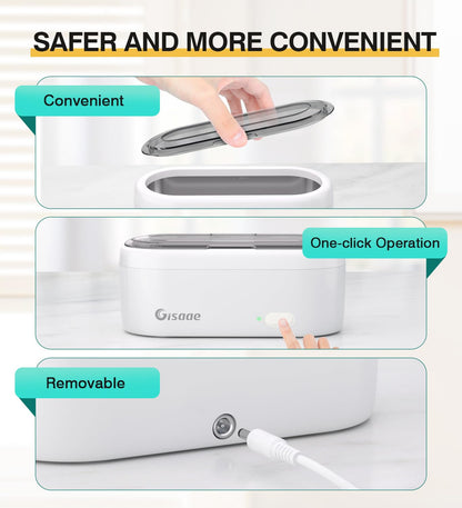 Gisaae Ultrasonic Cleaner, 47000Hz Jewellery Cleaner 360ML for Necklace Ring Glasses Jewelry Glasses Watch Coins Retainer