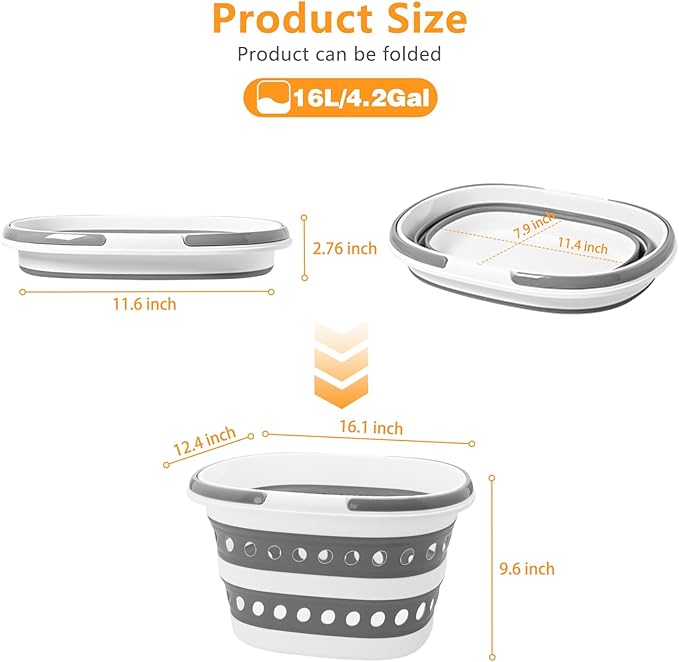 Compact Collapsible Laundry Basket, Small Size Pop-Up Hamper Perfect