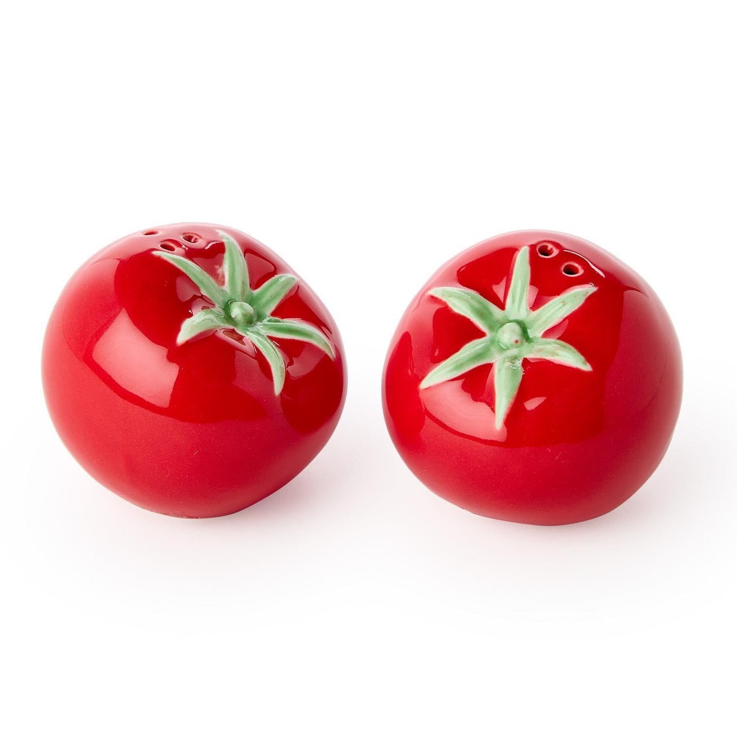Two's Company Tomato Hand-Painted, Salt and Pepper Shakers in Gift Box, 2.75-inch Height