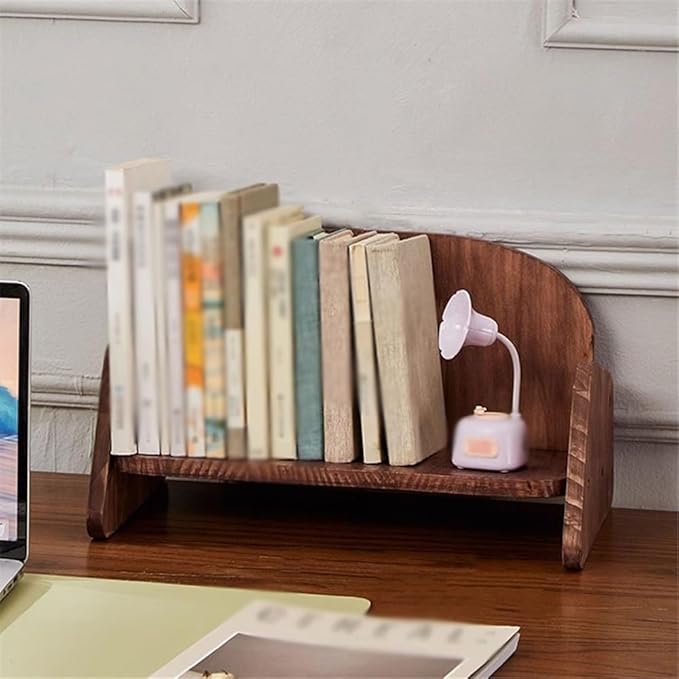 Bookcase Walnut Wooden Sofa Shaped Desk Organiser Organiser Shelf Simple Small
