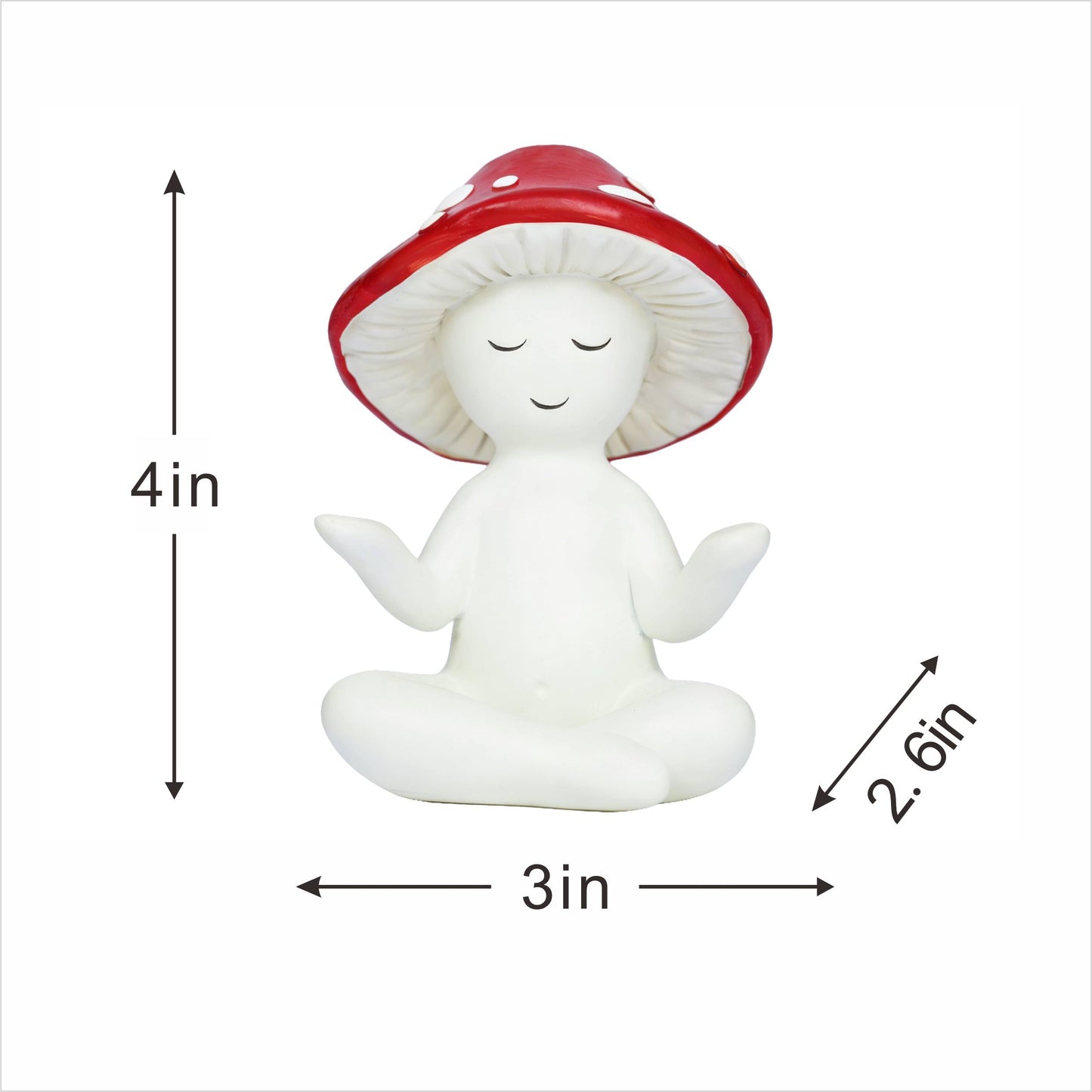 LocusArs Meditation Mushroom Statue Yoga Mushroom Figurine Tabletop Decor for Home Shelf Office Coffee Table Garden Yard Patio Mushroom Meditation Sculpture Gift for Women Friends Mom Decoration