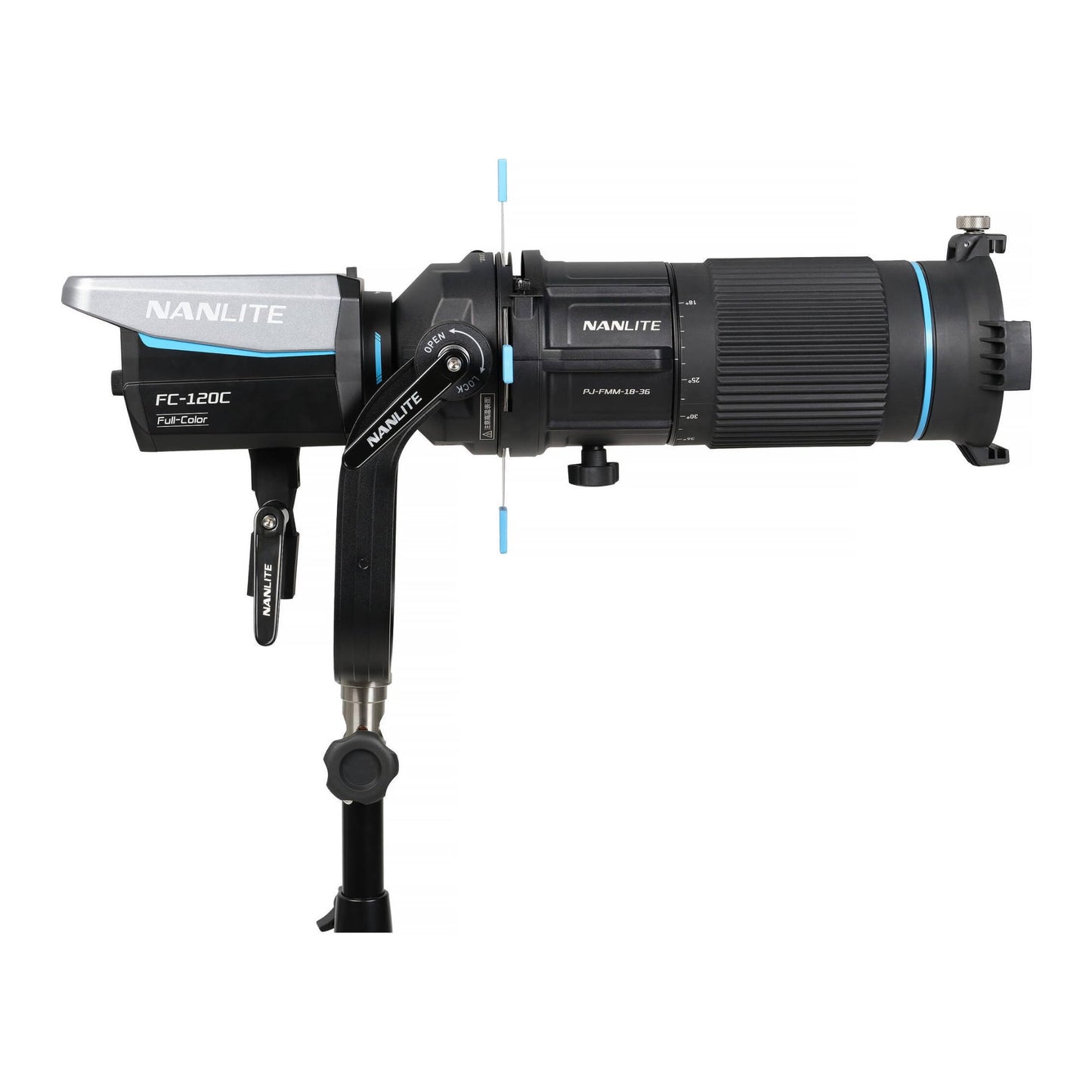 Nanlite FS-60B Bi-Color LED Portable Studio Spotlight with App Control and Projection Attachment for FM Mount with High-Precision Optics Bundle (2 Items)