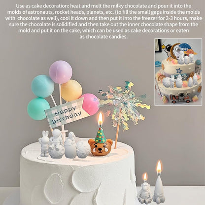 Space Planet Resin Molds Silicone，【2-Piece Set】 Epoxy Resin Space Astronaut Silicone molds,3D Resin Spaceballs Molds, Small Rocket Silicone Model, Space Rabbit DIY Gift Sets for Teens (【Kit 1】)