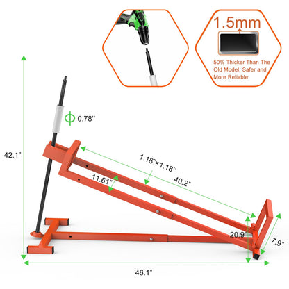 1400LB Lawn Tractor Lift Jack & Riding Mower Lift with Rotating Sleeve & Manual and Power Tool Handle, 3-Min Quick Setup, Anti-Slip Base, Heavy-Duty Universal Design for Lawn Mowers (Alloy Steel)