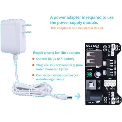 ELEGOO Electronic Fun Kit Breadboard Cable Resistor Capacitor LED Potentiometer for Electronic Learning Kit, compatible with Arduino UNO R3, MEGA, Raspberry Pi, Datasheet Available To Download