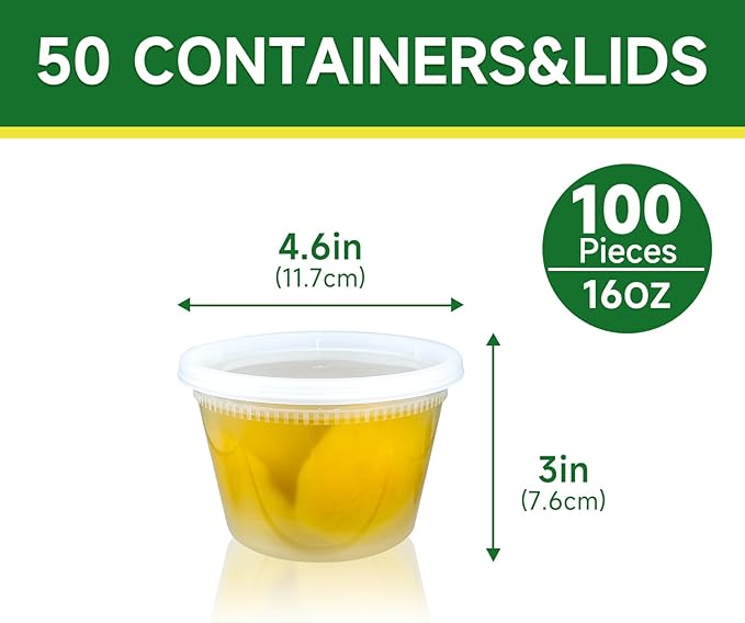 50 Set 16 oz Deli Containers
