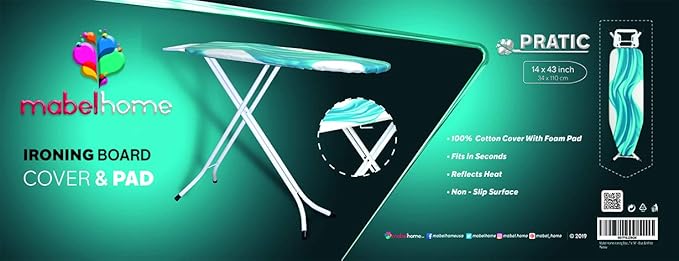 Mabel Home Ironing Board Padded Cover, 100% Cotton