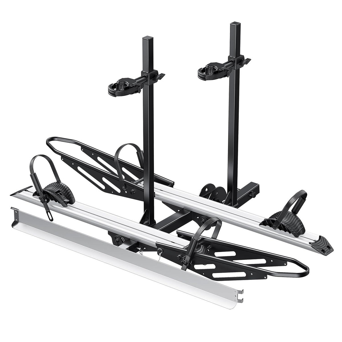 Young Hitch Mount Bike Rack with Ramp, 200 lbs. Capacity for 2 E-Bikes, Fat Tire and Standard, fits Cars, SUVs, RVs, Trailers with 2 Inch Receiver