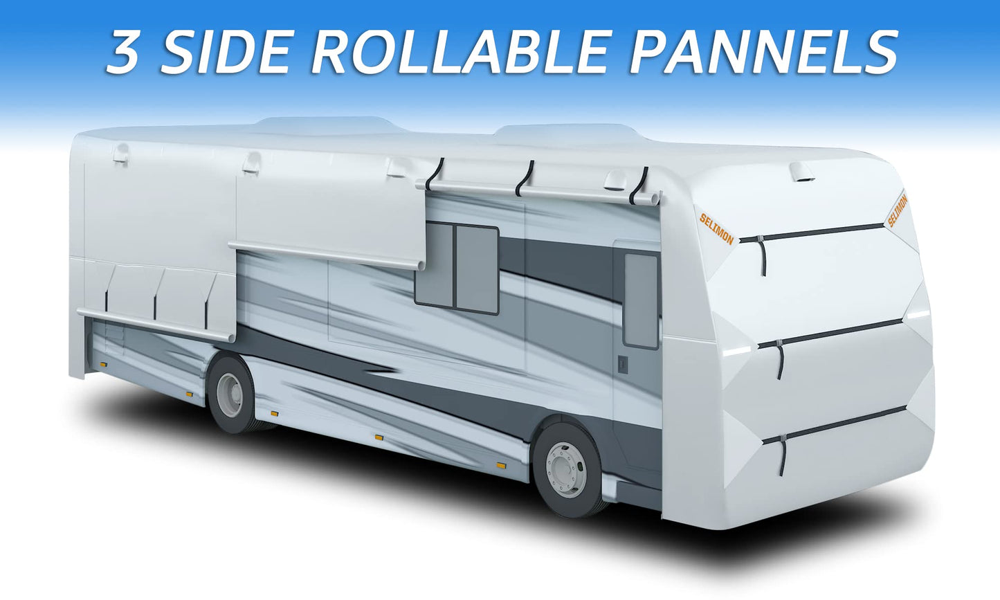 SELIMON 300D Top Class A RV Cover with Waterproof PU Coating Rip-Resistent & Anti-UV Winter Camper Cover Fits 40.1' to 43' Motorhome