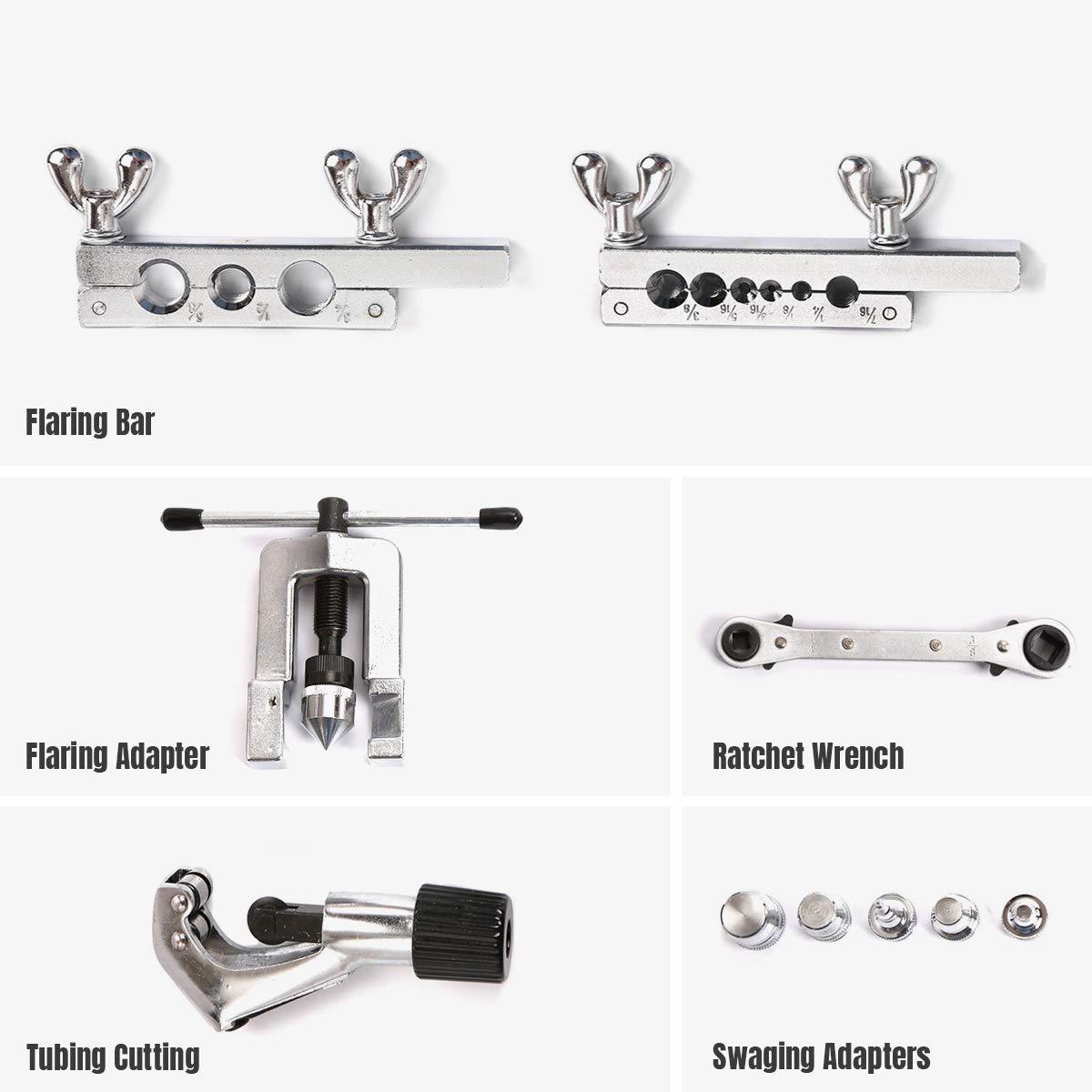 Thorstone Single Flaring Tool & Swaging Tool Kit for HVAC, Tubing, Copper Pipe Flaring with Tubing Cutter and Ratchet Wrench, 45 Degrees, Blue