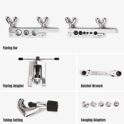 Thorstone Single Flaring Tool & Swaging Tool Kit for HVAC, Tubing, Copper Pipe Flaring with Tubing Cutter and Ratchet Wrench, 45 Degrees, Blue
