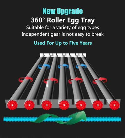 JAEDO Automatic Egg Incubator 150~180 Egg Incubator Digital Automatic Hatcher with Egg Turning for Chickens Ducks Goose Birds